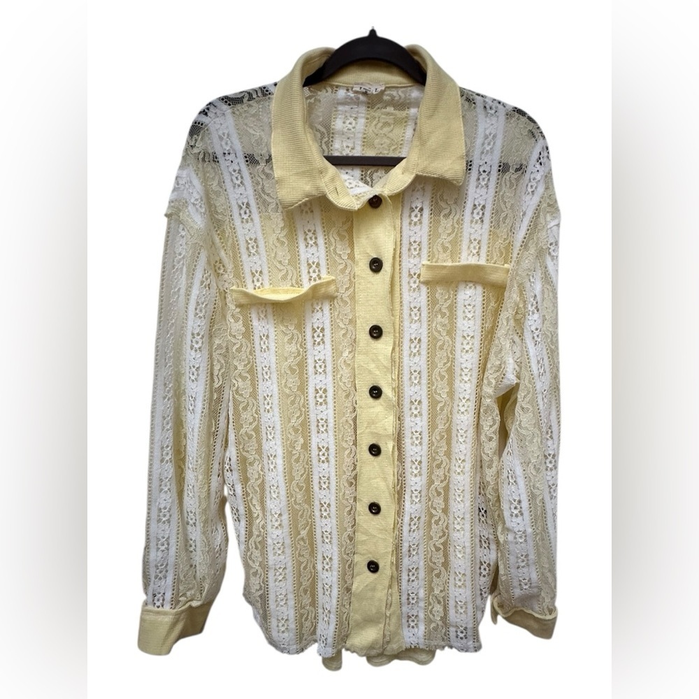 POL Your Sunshine Lace and crochet top 🌼 Oversized fit